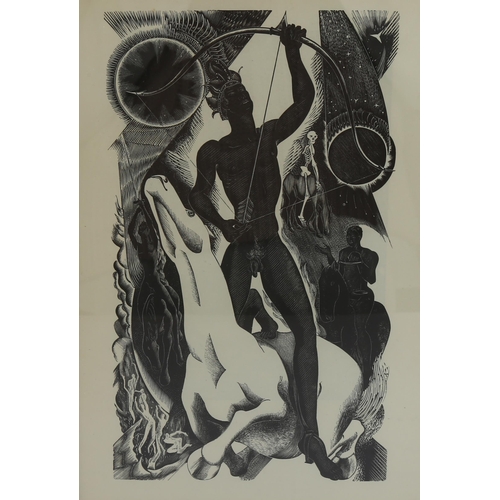 598 - Blair Hughes-Stanton (1902-1981), woodcut on paper, The Four Horsemen, from Revelations of St John, ... 