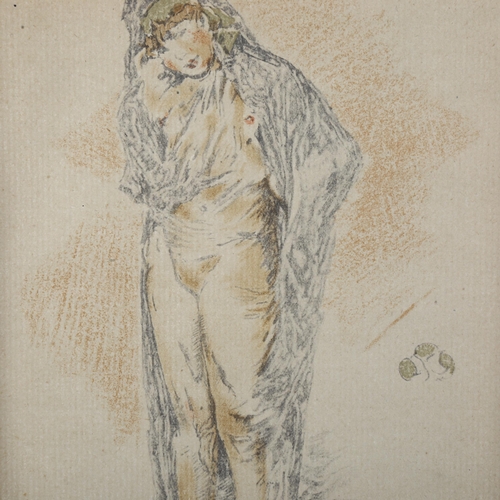 606 - James Adam McNeil Whistler (1900-1949), lithograph in colours on laid paper, Standing Figure, signed... 