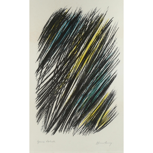 616 - Hans Hartung (1904 - 1989), abstract L19, 1957 iconic award winning original lithograph, signed in p... 