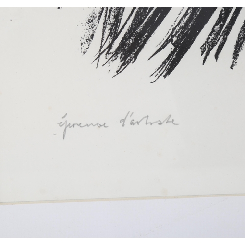 616 - Hans Hartung (1904 - 1989), abstract L19, 1957 iconic award winning original lithograph, signed in p... 