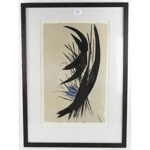 617 - Hans Hartung (1904 - 1989), abstract L14, 1957 iconic award winning original lithograph, signed in p... 