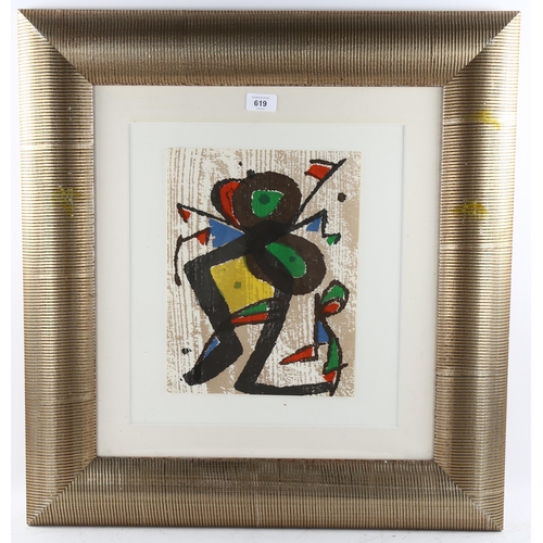 619 - Joan Miro (1893 - 1983), abstract colour woodcut print, issued in Miro engraving volume 1, no. 2334/... 