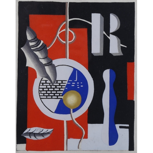 626 - Fernand Leger (1881 - 1955), abstract composition, pochoir print, 1928 issue for Cahier d'Art from a... 