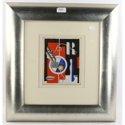 626 - Fernand Leger (1881 - 1955), abstract composition, pochoir print, 1928 issue for Cahier d'Art from a... 