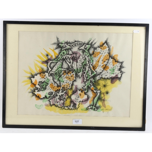 627 - Jean Lurcat (1892 - 1966), surrealist composition, original hand coloured lithograph, signed in penc... 