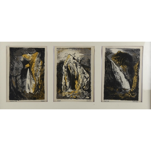 628 - John Piper, 3 lithographs, Welsh scenes mounted in common frame, 1944, and Bullslaughter Bay, origin... 