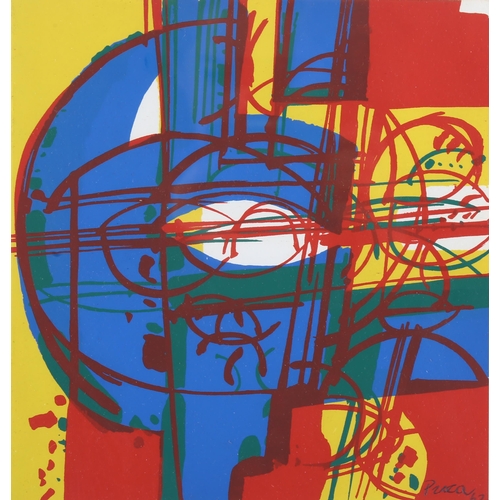 631 - Gabrijel Stupica and Zcatko Prica, 2 abstract serigraph prints, published 1962, framed (2)