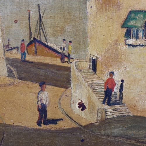 633 - Webber, Mediterranean harbour scene, mid-20th century oil on board, indistinctly signed, 52cm x 64cm... 