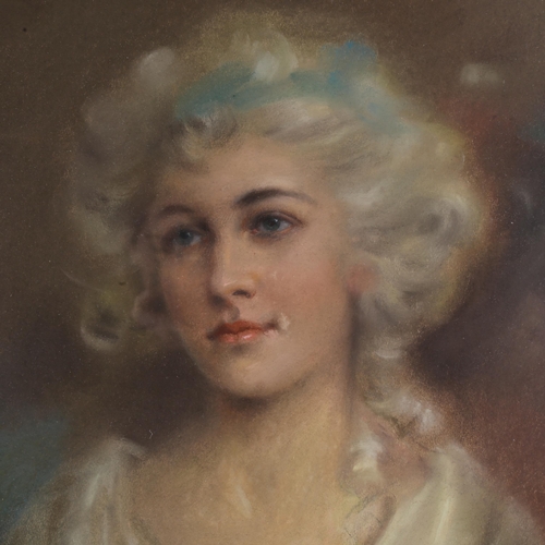 646 - Late 19th/early 20th century coloured pastels, portrait of a lady, unsigned, 58cm x 48cm, framed