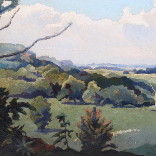 659 - Walter James Steggles (1908 - 1997), landscape near Lewes, oil on panel, signed, inscribed verso wit... 