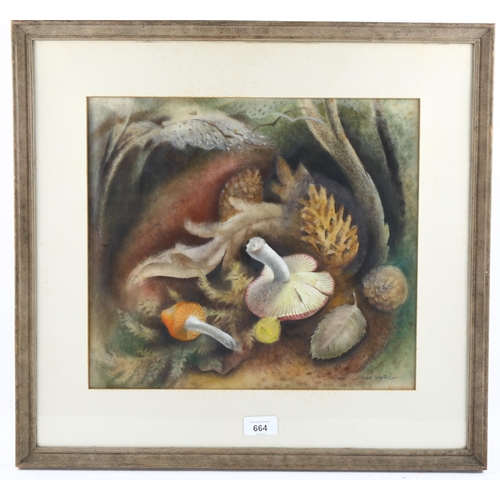 664 - Billie Waters, still life, October, coloured pastels, signed, 33cm x 37cm, framed