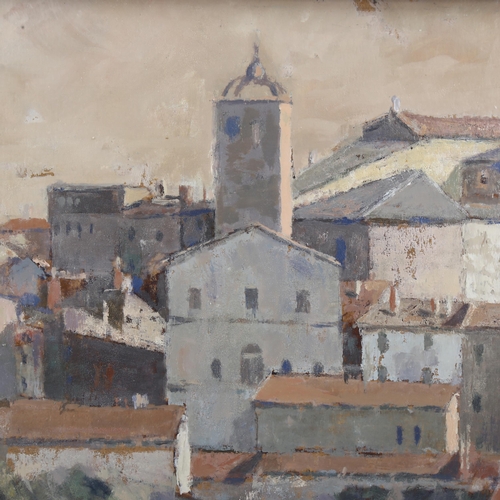 666 - Frederick Henry Stonham (1924 - 2003), Castelnau de Guers, Languedoc, oil on board, signed and dated... 