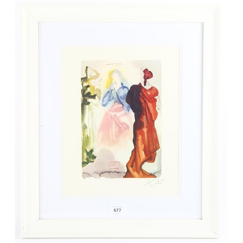 677 - Salvador Dali (1904 - 1989), St Bernard's Prayer, lithograph, signed in pencil, image 25cm x 17cm, f... 