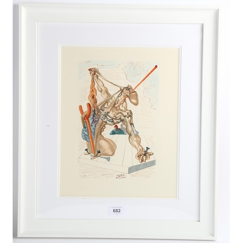 682 - Salvador Dali (1904 - 1989), Divine Comedy, lithograph, image 25cm x 17cm, framed