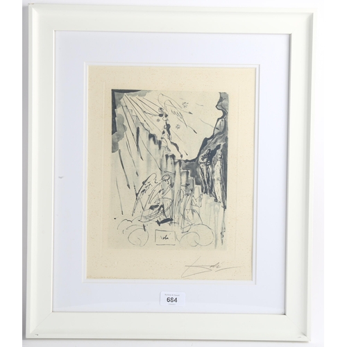 684 - Salvador Dali (1904 - 1989), Paradise 21, lithograph, signed in pencil, image 25cm x 17cm, framed