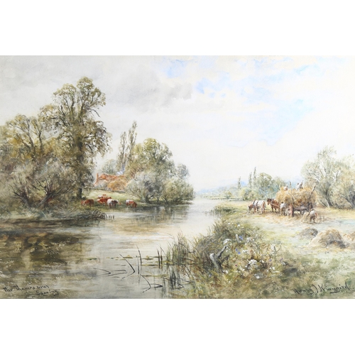 702 - Henry John Kinnaird (1861 - 1929), the Thames near Sonning, watercolour, signed, 35cm x 51cm, framed