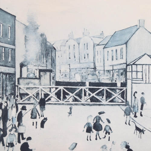 706 - Laurence Stephen Lowry (1887 - 1976), lithograph, Level Crossing, signed in pencil, image 41cm x 57c... 