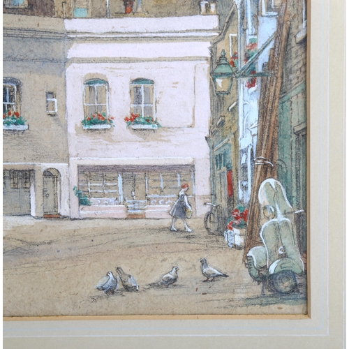 710 - Lilian Clark Goodchild, backstreet mews, watercolour, signed and dated 1957, 28cm x 36cm, framed