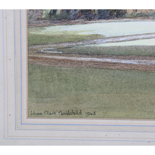 711 - Lilian Clark Goodchild, pair of watercolours, studies of palace gardens, signed and dated 1945 and 1... 