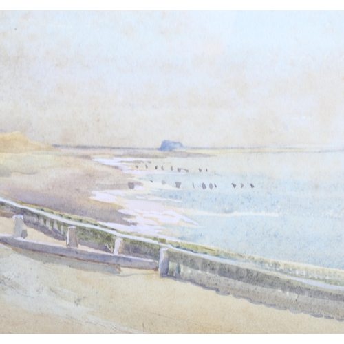 712 - Lilian Clark Goodchild, Winchelsea Beach, watercolour, signed and dated 1951, 20cm x 31cm, framed