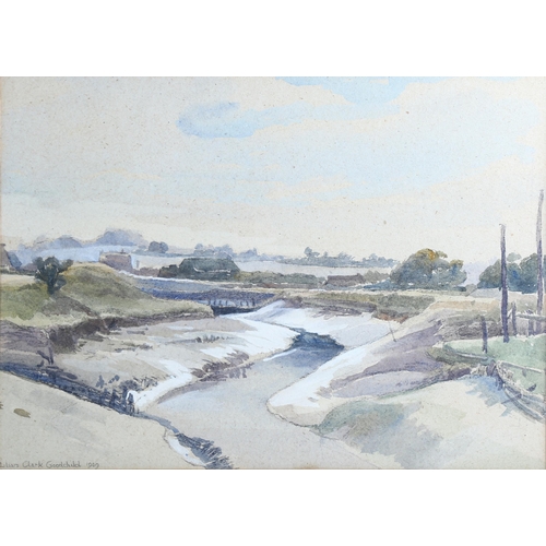 713 - Lilian Clark Goodchild, low tide Rye, watercolour, signed and dated 1949, 27cm x 37cm, framed