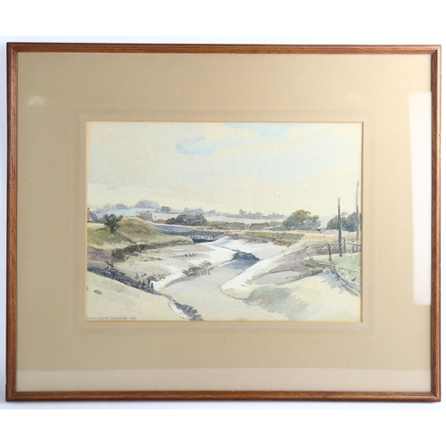 713 - Lilian Clark Goodchild, low tide Rye, watercolour, signed and dated 1949, 27cm x 37cm, framed