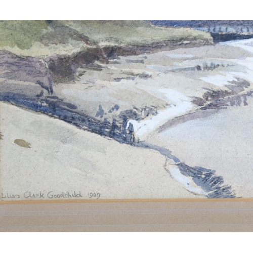 713 - Lilian Clark Goodchild, low tide Rye, watercolour, signed and dated 1949, 27cm x 37cm, framed