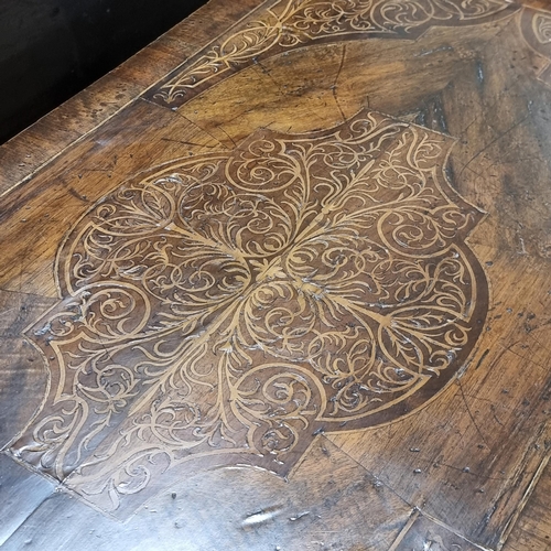 204 - An early 19th century Italian inlaid, 5 drawer, side table, 94 x 50 cm, height 74cm