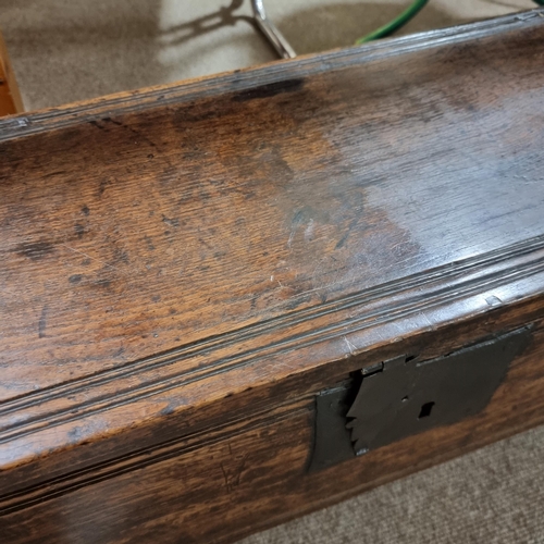 207 - A small 18th century 6 plank coffer, 84x 28 cm, height 45cm