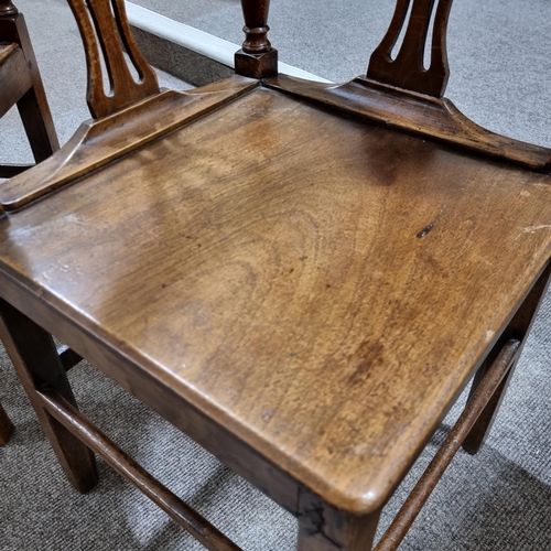 208 - A pair of 18th century elm corner chairs, 56cm sq to end of arms, height 80cm