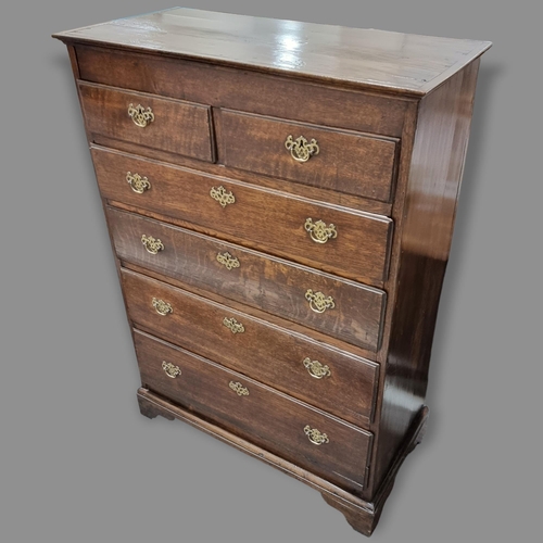 210 - A George III oak chest of drawers, 90 x 44cm, height 126cm