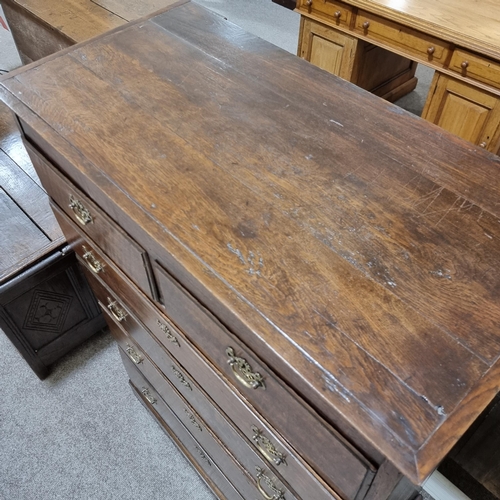 210 - A George III oak chest of drawers, 90 x 44cm, height 126cm