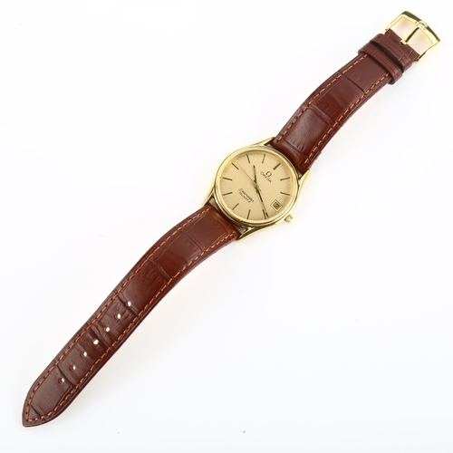 1026 - OMEGA - a gold plated stainless steel Seamaster quartz wristwatch, ref. 1337, champagne dial with ba... 