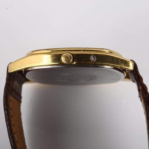 1035 - OMEGA - a gold plated stainless steel Seamaster quartz wristwatch, ref. 196.0280, circa 1980, cream ... 