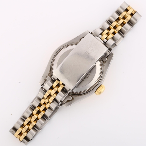 1045 - ROLEX - a lady's bi-metal Datejust automatic bracelet watch, ref. 69173, circa 1988, cream Rolex tex... 