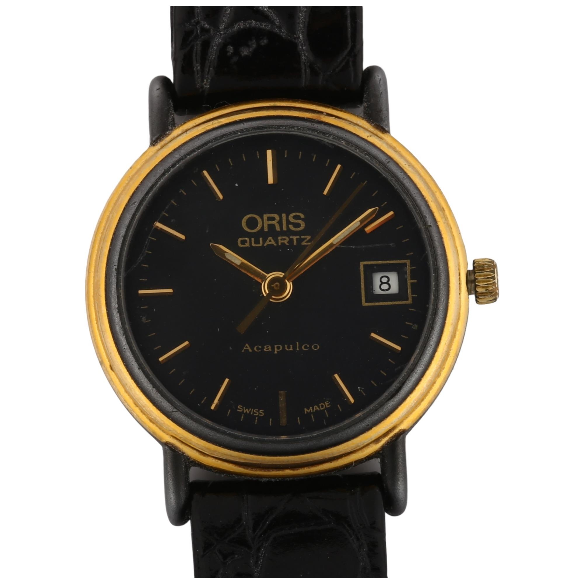 ORIS a gold plated stainless steel Acapulco quartz wristwatch