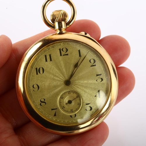 1054 - CHARLES FRODSHAM & CO LTD - an early 20th century 18ct gold open-face keyless pocket watch, silvered... 