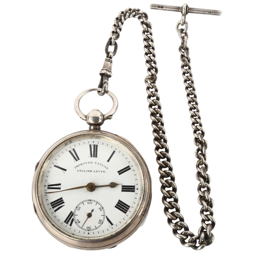 1061 - An early 20th century silver open-face key-wind pocket watch, circa 1900, white enamel dial with Rom... 