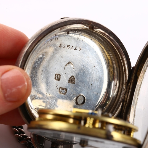 1061 - An early 20th century silver open-face key-wind pocket watch, circa 1900, white enamel dial with Rom... 