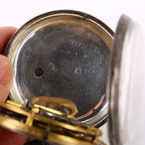 1062 - A 19th century silver-cased open-face key-wind pocket watch, by Lucas Brown of Glasgow, engraved sil... 