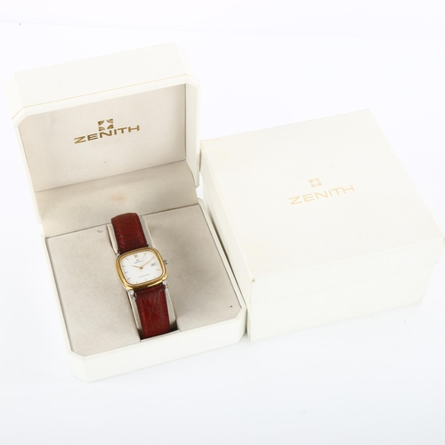 1067 - ZENITH - a mid-size gold plated stainless steel Cosmopolitan quartz wristwatch, ref. 19.0020.267, wh... 