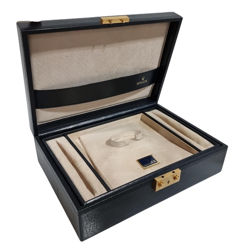 1070 - ROLEX - a large blue leather Pearlmaster watch and jewellery box, with removeable insert, model no. ... 