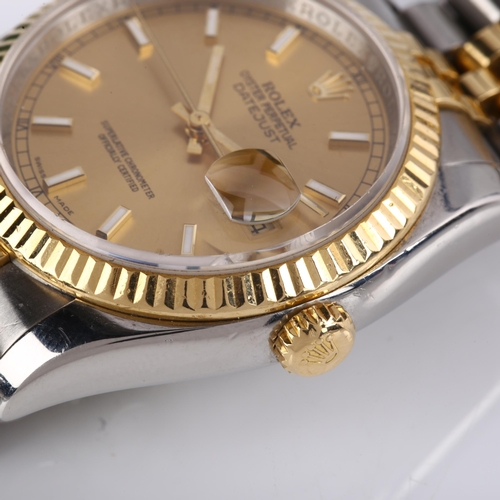 1071 - ROLEX - a bi-metal Datejust automatic bracelet watch, ref. 116233, circa 2006/2007, champagne dial w... 