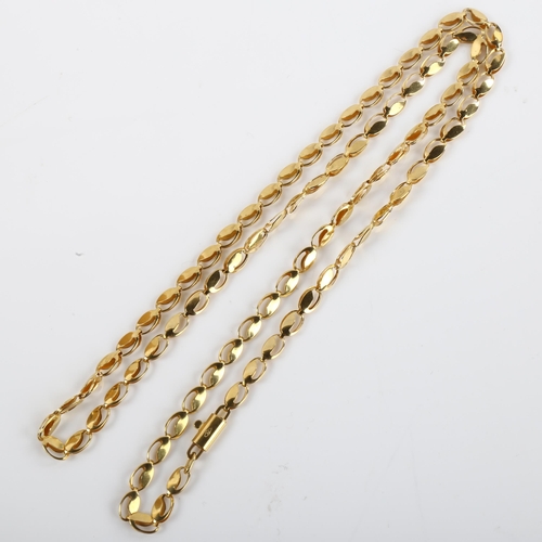 1140 - An Italian 18ct gold fancy link chain necklace, necklace length 60cm, 12.4g