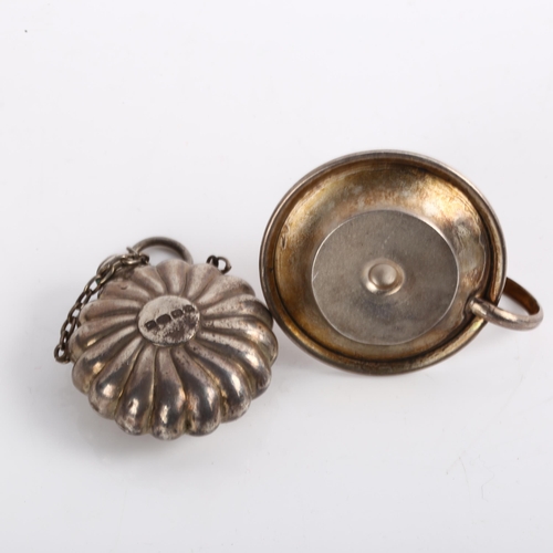 1548 - A miniature silver doll's chamberstick, and a Victorian silver scent bottle, chamberstick height 3.5... 