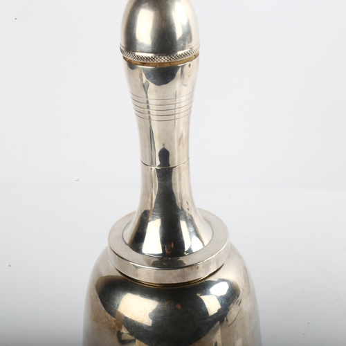 1556 - A large Art Deco silver plated bell cocktail shaker, by Hukin & Heath, circa 1930s, model no. 3447, ... 