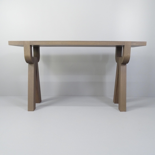 2009 - Christian Liagre (1943-2020), a rare Belier console table in brushed oak, France circa 2010, with im... 