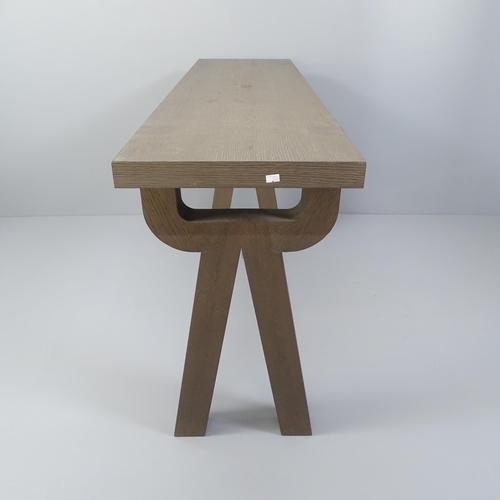 2009 - Christian Liagre (1943-2020), a rare Belier console table in brushed oak, France circa 2010, with im... 