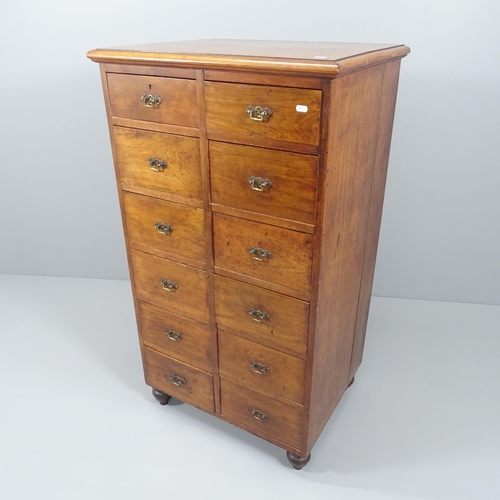 2038 - A mahogany side-by-side chest of twelve drawers. 69x124x55cm.