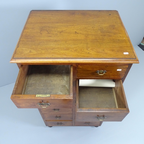 2038 - A mahogany side-by-side chest of twelve drawers. 69x124x55cm.